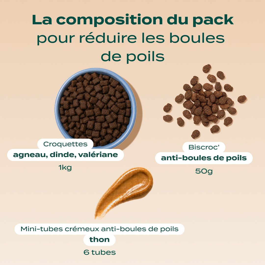 PACK ANTI-BOULES DE POILS CHAT