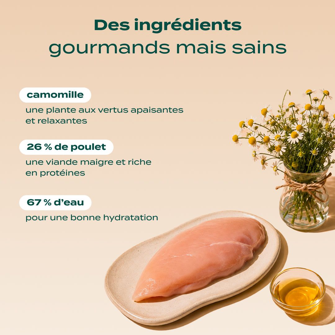 MINI TUBES POULET, CAMOMILLE