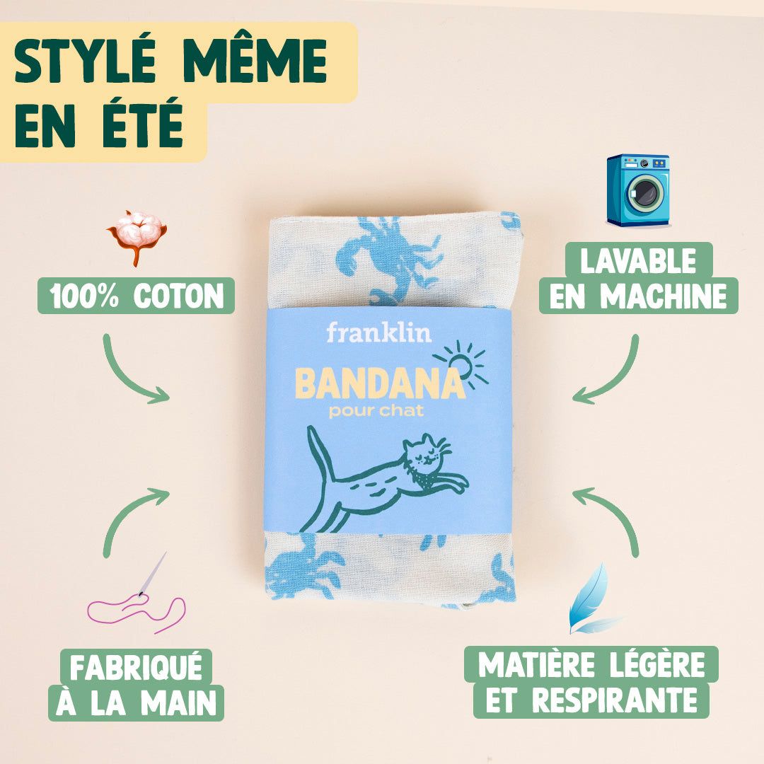 BANDANA 100% COTON CHAT